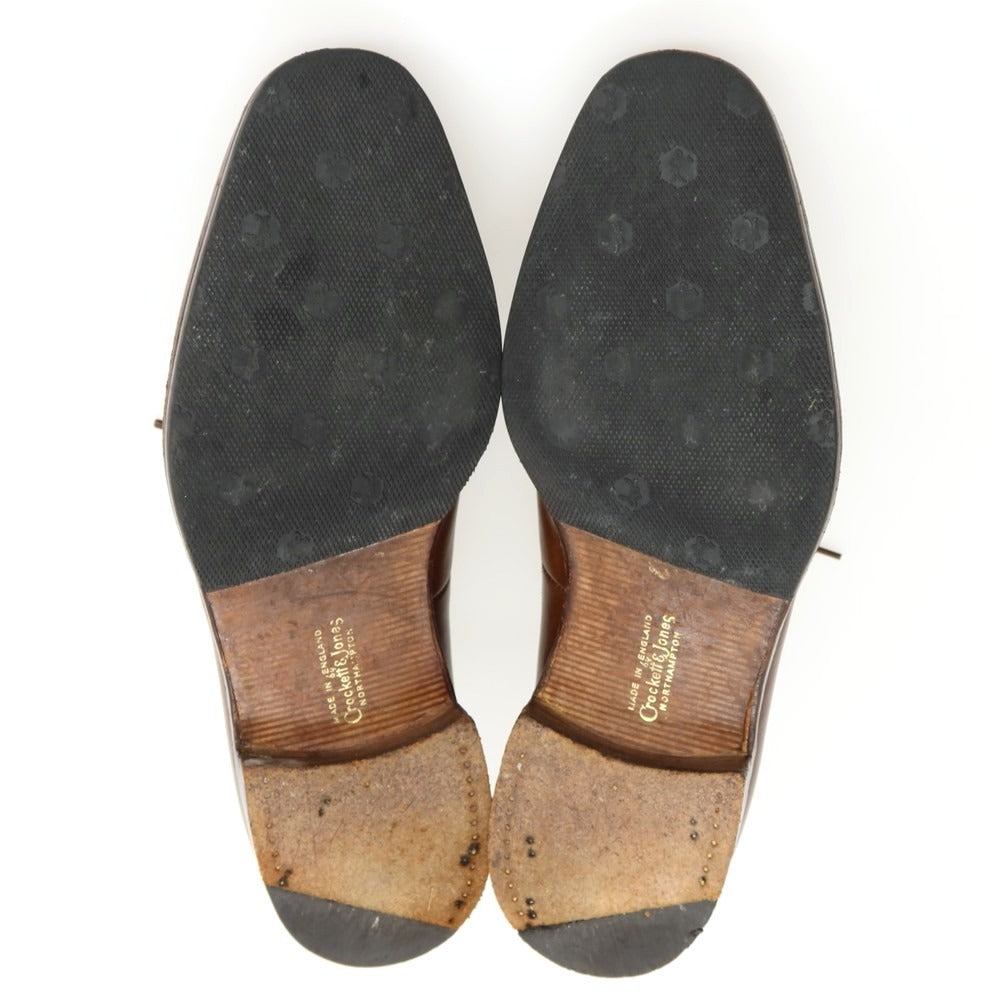 【中古】クロケットアンドジョーンズ CROCKETT&amp;JONES カーフ レザー 旧ロゴ ドレスシューズ ブラウン【サイズ8E】【 状態ランクB 】【 メンズ 】