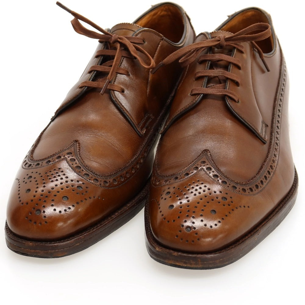 【中古】クロケットアンドジョーンズ CROCKETT&amp;JONES カーフ レザー 旧ロゴ ドレスシューズ ブラウン【サイズ8E】【 状態ランクB 】【 メンズ 】