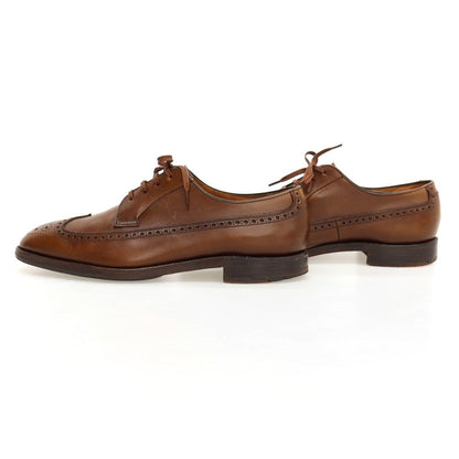 【中古】クロケットアンドジョーンズ CROCKETT&amp;JONES カーフ レザー 旧ロゴ ドレスシューズ ブラウン【サイズ8E】【 状態ランクB 】【 メンズ 】