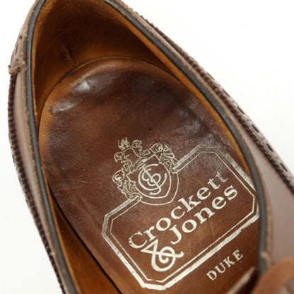 【中古】クロケットアンドジョーンズ CROCKETT&amp;JONES カーフ レザー 旧ロゴ ドレスシューズ ブラウン【サイズ8E】【 状態ランクB 】【 メンズ 】