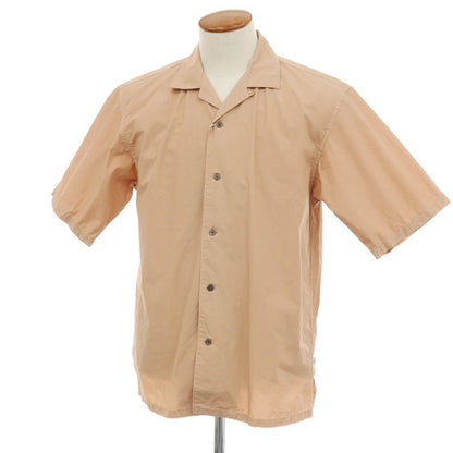 【中古】【未使用】グリーンレーベルリラクシング green label relaxing コットン オープンカラー 半袖シャツ ベージュ【サイズM】【 状態ランクS 】【 メンズ 】