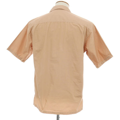 【中古】【未使用】グリーンレーベルリラクシング green label relaxing コットン オープンカラー 半袖シャツ ベージュ【サイズM】【 状態ランクS 】【 メンズ 】