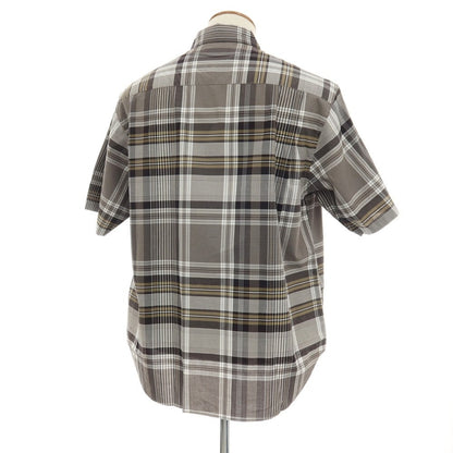 【中古】【未使用】ビューティアンドユースユナイテッドアローズ BEAUTY&amp;YOUTH UNITED ARROWS コットン チェック 半袖シャツ ウォームグレーxアッシュブラウン【サイズM】【 状態ランクS 】【 メンズ 】