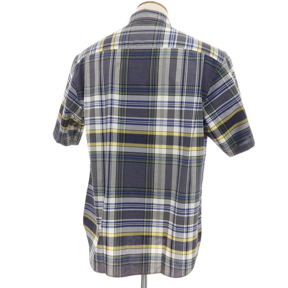【中古】【未使用】ビューティアンドユースユナイテッドアローズ BEAUTY&amp;YOUTH UNITED ARROWS コットン チェック 半袖シャツ ネイビーxホワイト【サイズM】【 状態ランクS 】【 メンズ 】