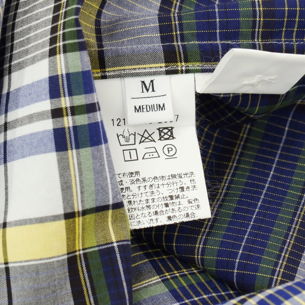 【中古】【未使用】ビューティアンドユースユナイテッドアローズ BEAUTY&amp;YOUTH UNITED ARROWS コットン チェック 半袖シャツ ネイビーxホワイト【サイズM】【 状態ランクS 】【 メンズ 】