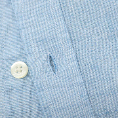 【中古】【未使用】バナナリパブリック Banana Republic リネンコットン 半袖シャツ ライトブルー【サイズL】【 状態ランクS 】【 メンズ 】