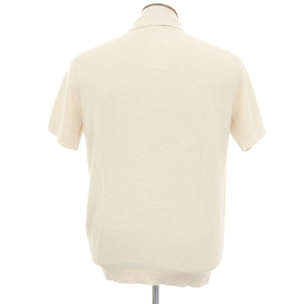 【中古】【未使用】バナナリパブリック Banana Republic コットン 半袖 ポロニット オートミール【サイズL】【 状態ランクS 】【 メンズ 】