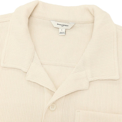 【中古】バナナリパブリック Banana Republic コットンポリエステルポリウレタン 半袖ポロシャツ ベージュ【サイズL】【 状態ランクB 】【 メンズ 】