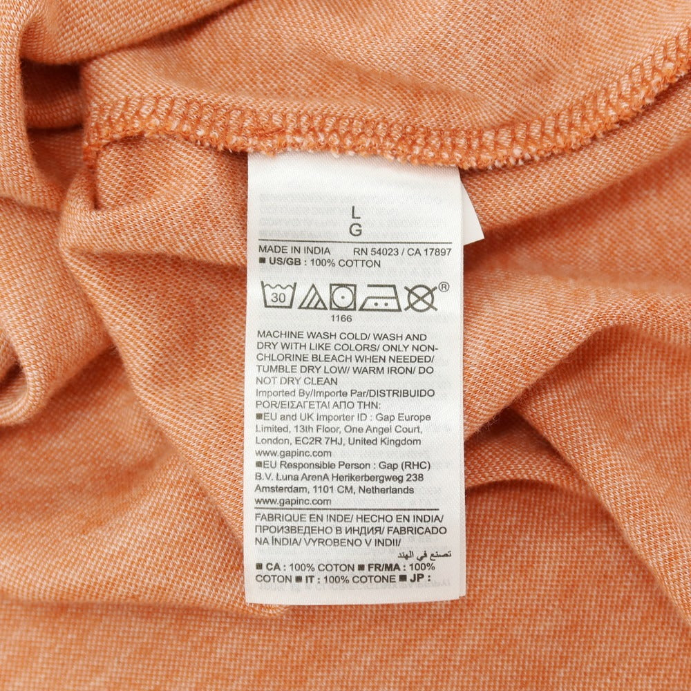【中古】バナナリパブリック Banana Republic コットン スキッパー 半袖ポロシャツ オレンジ【サイズL】【 状態ランクB 】【 メンズ 】