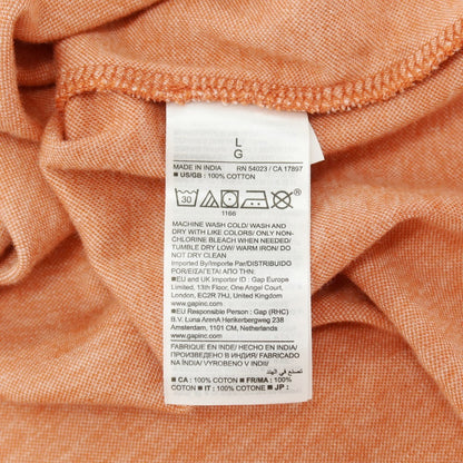 【中古】バナナリパブリック Banana Republic コットン スキッパー 半袖ポロシャツ オレンジ【サイズL】【 状態ランクB 】【 メンズ 】
