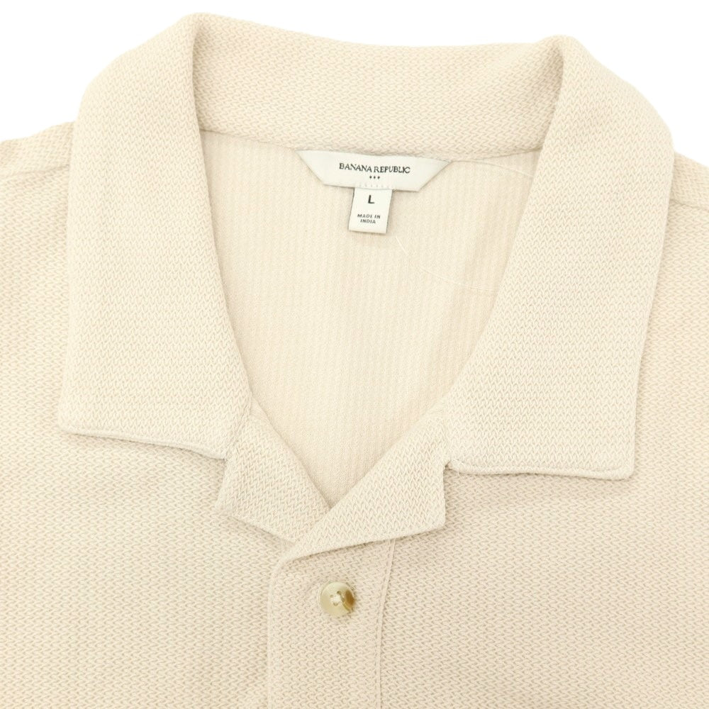 【中古】バナナリパブリック Banana Republic コットン 半袖ポロシャツ ベージュ【サイズL】【 状態ランクB 】【 メンズ 】