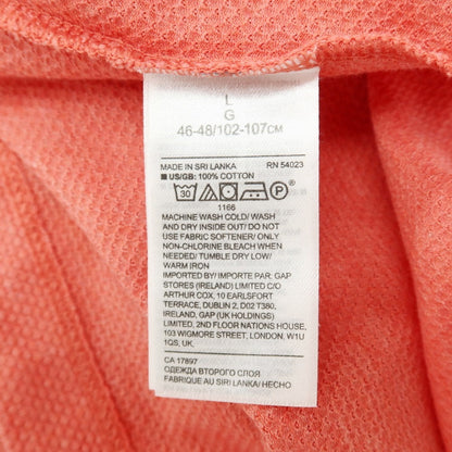 【中古】バナナリパブリック Banana Republic コットン 半袖ポロシャツ コーラルピンク系【サイズL】【 状態ランクB 】【 メンズ 】