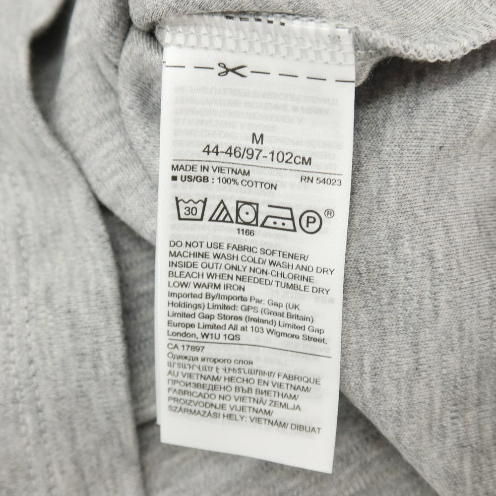 【中古】バナナリパブリック Banana Republic コットン 襟付きVネック 半袖ポロシャツ グレーxホワイト【サイズM】【 状態ランクB 】【 メンズ 】
