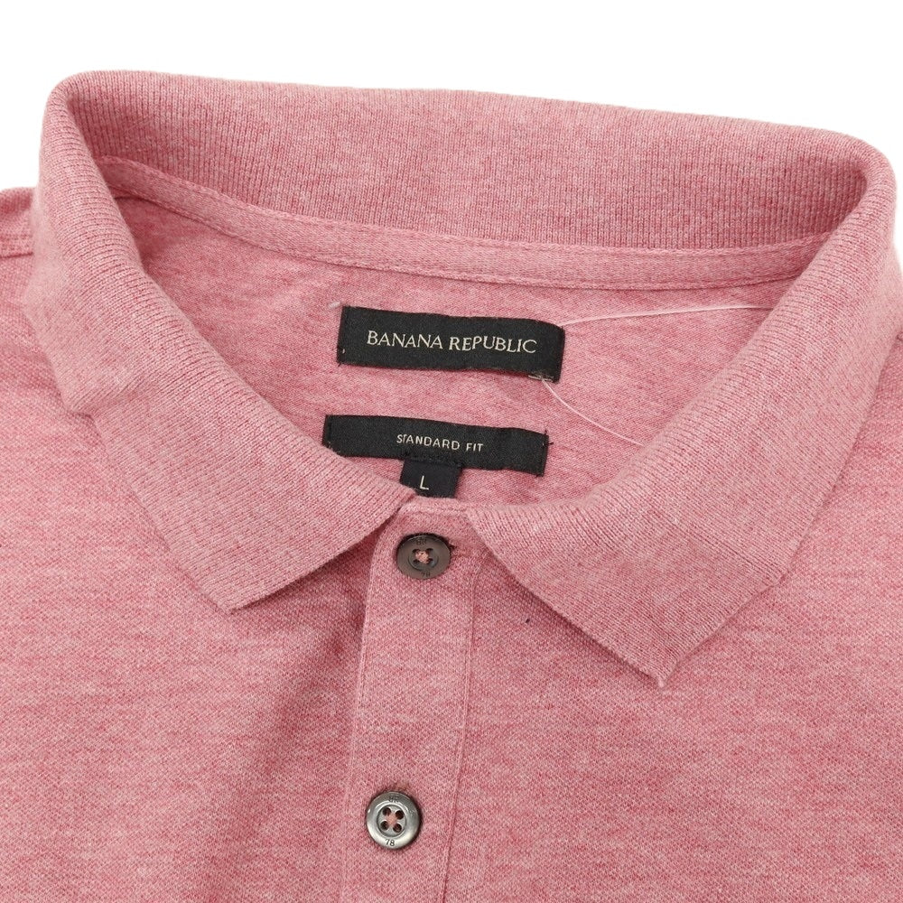 【中古】バナナリパブリック Banana Republic NEW ORGANIC BRANDED PIQUE POLO コットンポリウレタン 半袖ポロシャツ ピンク【サイズL】【 状態ランクB 】【 メンズ 】