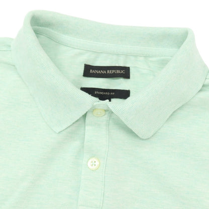 【中古】バナナリパブリック Banana Republic NEW ORGANIC BRANDED PIQUE POLO コットンポリウレタン 半袖ポロシャツ ミントグリーン【サイズL】【 状態ランクB 】【 メンズ 】