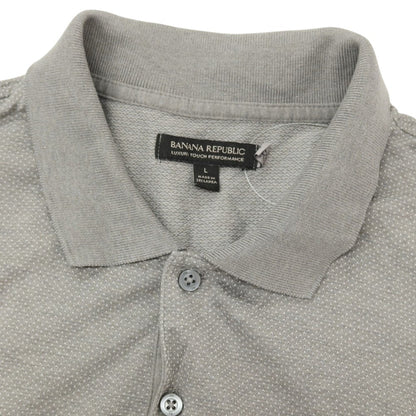 【中古】バナナリパブリック Banana Republic コットン 半袖ポロシャツ グレー【サイズL】【 状態ランクB 】【 メンズ 】