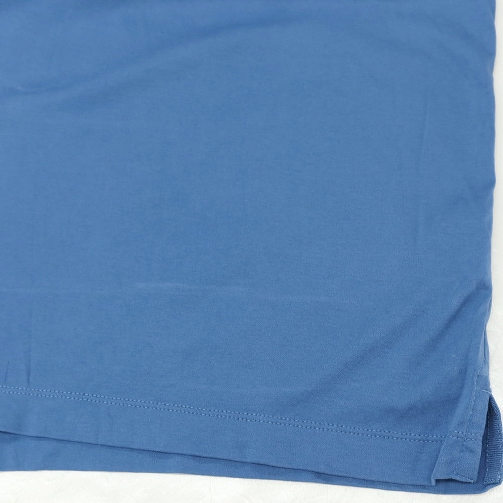 【中古】バナナリパブリック Banana Republic LUXE TOUCH コットン 襟付きVネック 半袖ポロシャツ ブルー【サイズXL】【 状態ランクB 】【 メンズ 】