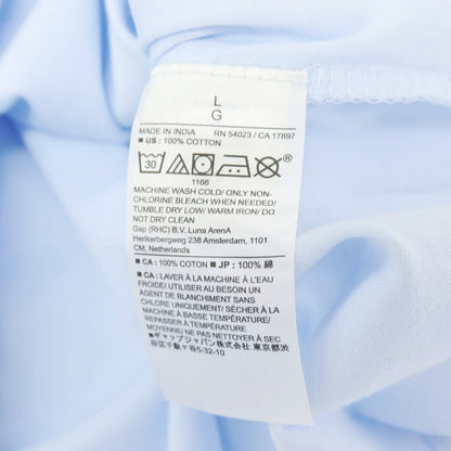 【中古】バナナリパブリック Banana Republic LUXE TOUCH コットン 襟付きVネック 半袖ポロシャツ ライトブルー【サイズL】【 状態ランクB 】【 メンズ 】