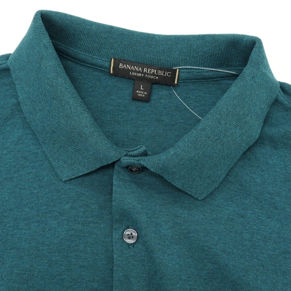 【中古】バナナリパブリック Banana Republic LUXURY TOUCH コットン 半袖ポロシャツ グリーン【サイズL】【 状態ランクB 】【 メンズ 】