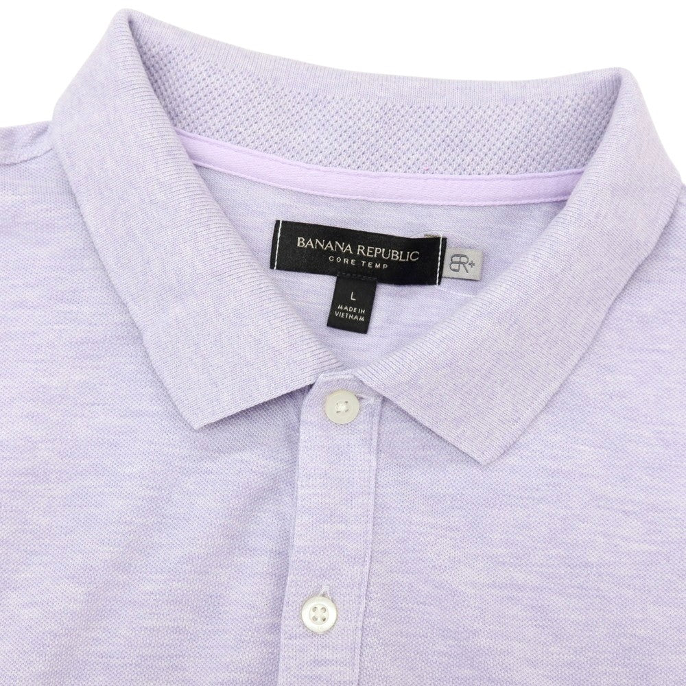 【中古】バナナリパブリック Banana Republic CORE TEMP コットンポリエステル 半袖ポロシャツ ライトパープル【サイズL】【 状態ランクB 】【 メンズ 】
