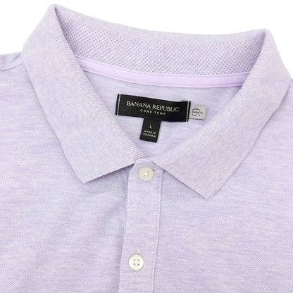 【中古】バナナリパブリック Banana Republic CORE TEMP コットンポリエステル 半袖ポロシャツ ライトパープル【サイズL】【 状態ランクB 】【 メンズ 】