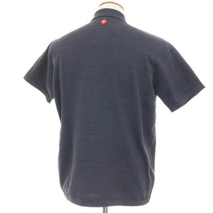 【中古】ジーステージ g-stage ポリエステル 切り替え編み 半袖 ポロニット グレー【サイズ48】【 状態ランクB 】【 メンズ 】