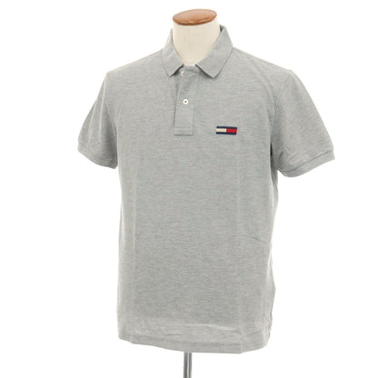 【中古】トミーヒルフィガー TOMMY HILFIGER コットン 鹿の子 半袖ポロシャツ グレー【サイズM】【 状態ランクB 】【 メンズ 】