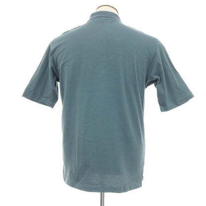 【中古】グリーンレーベルリラクシング green label relaxing コットン ハーフジップ 半袖ポロシャツ ダスティブルーグリーン系【サイズL】【 状態ランクB 】【 メンズ 】