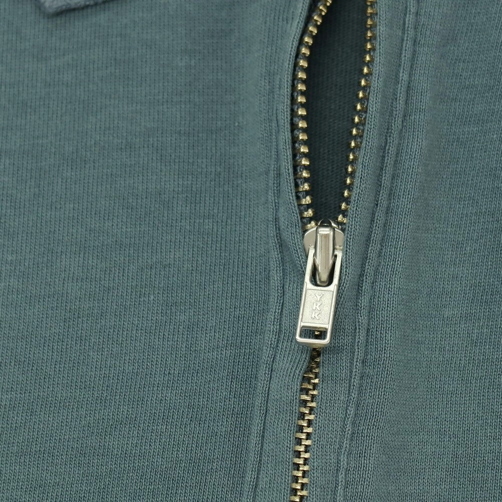 【中古】グリーンレーベルリラクシング green label relaxing コットン ハーフジップ 半袖ポロシャツ ダスティブルーグリーン系【サイズL】【 状態ランクB 】【 メンズ 】