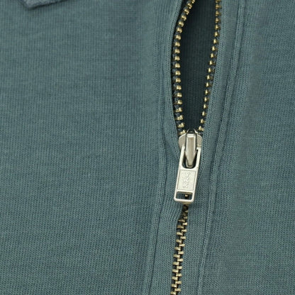 【中古】グリーンレーベルリラクシング green label relaxing コットン ハーフジップ 半袖ポロシャツ ダスティブルーグリーン系【サイズL】【 状態ランクB 】【 メンズ 】