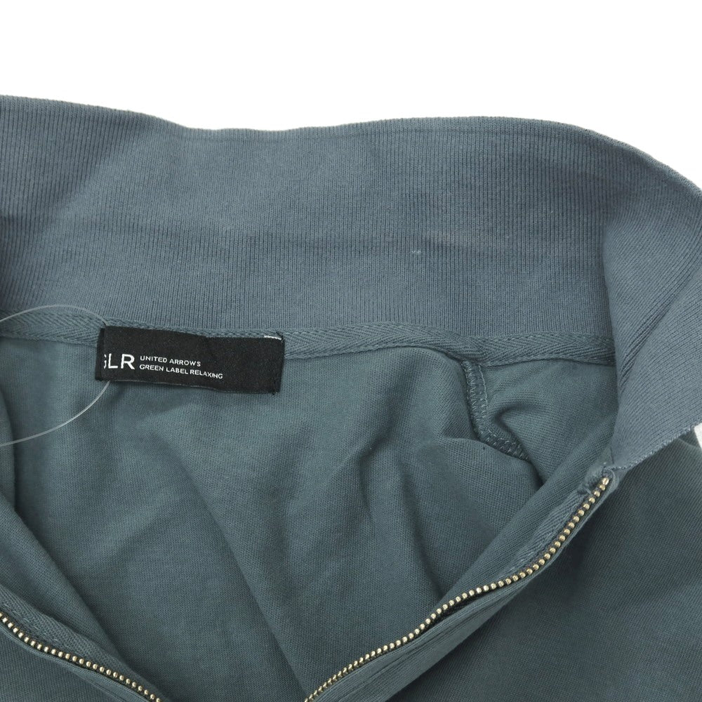 【中古】グリーンレーベルリラクシング green label relaxing コットン ハーフジップ 半袖ポロシャツ ダスティブルーグリーン系【サイズL】【 状態ランクB 】【 メンズ 】
