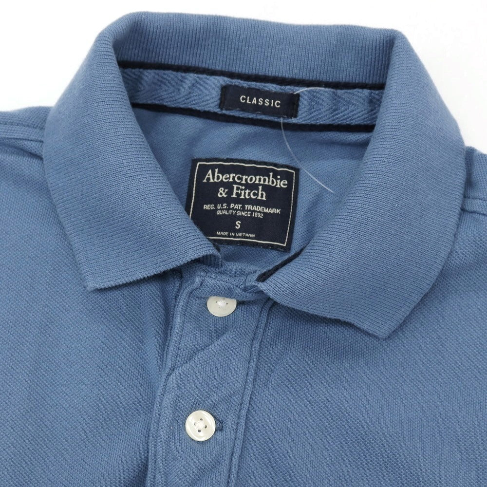 【中古】アバクロンビー アンド フィッチ Abercrombie &amp; Fitch コットン 鹿の子 半袖ポロシャツ ブルー【サイズS】【 状態ランクB 】【 メンズ 】