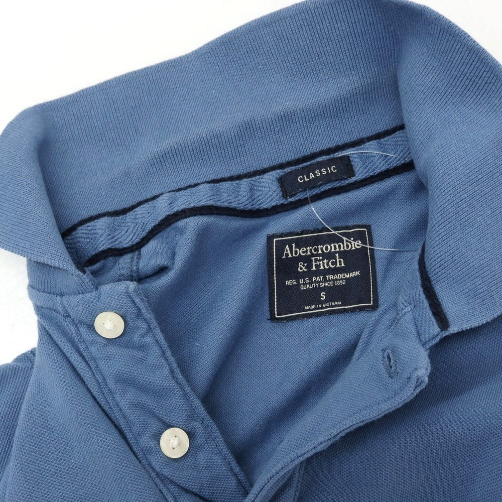 【中古】アバクロンビー アンド フィッチ Abercrombie &amp; Fitch コットン 鹿の子 半袖ポロシャツ ブルー【サイズS】【 状態ランクB 】【 メンズ 】