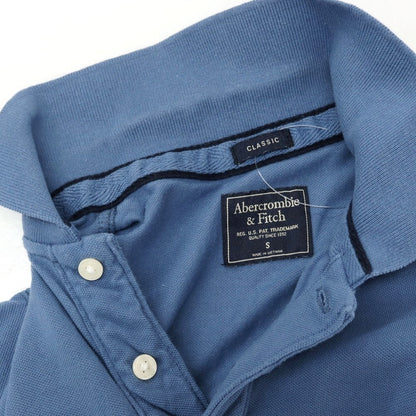 【中古】アバクロンビー アンド フィッチ Abercrombie &amp; Fitch コットン 鹿の子 半袖ポロシャツ ブルー【サイズS】【 状態ランクB 】【 メンズ 】