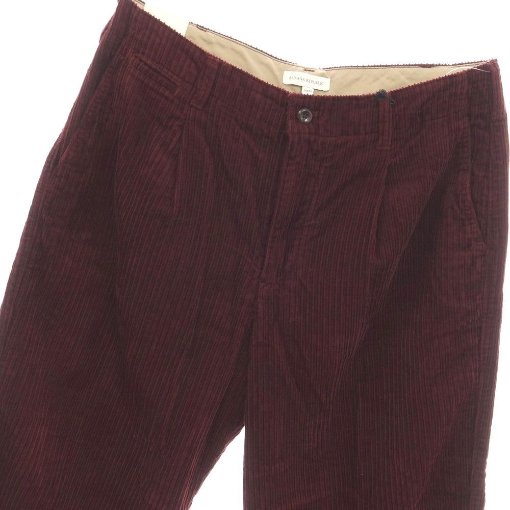 【中古】【未使用】バナナリパブリック Banana Republic コットン 太畝 コーデュロイパンツ ボルドー【サイズ34】【 状態ランクS 】【 メンズ 】