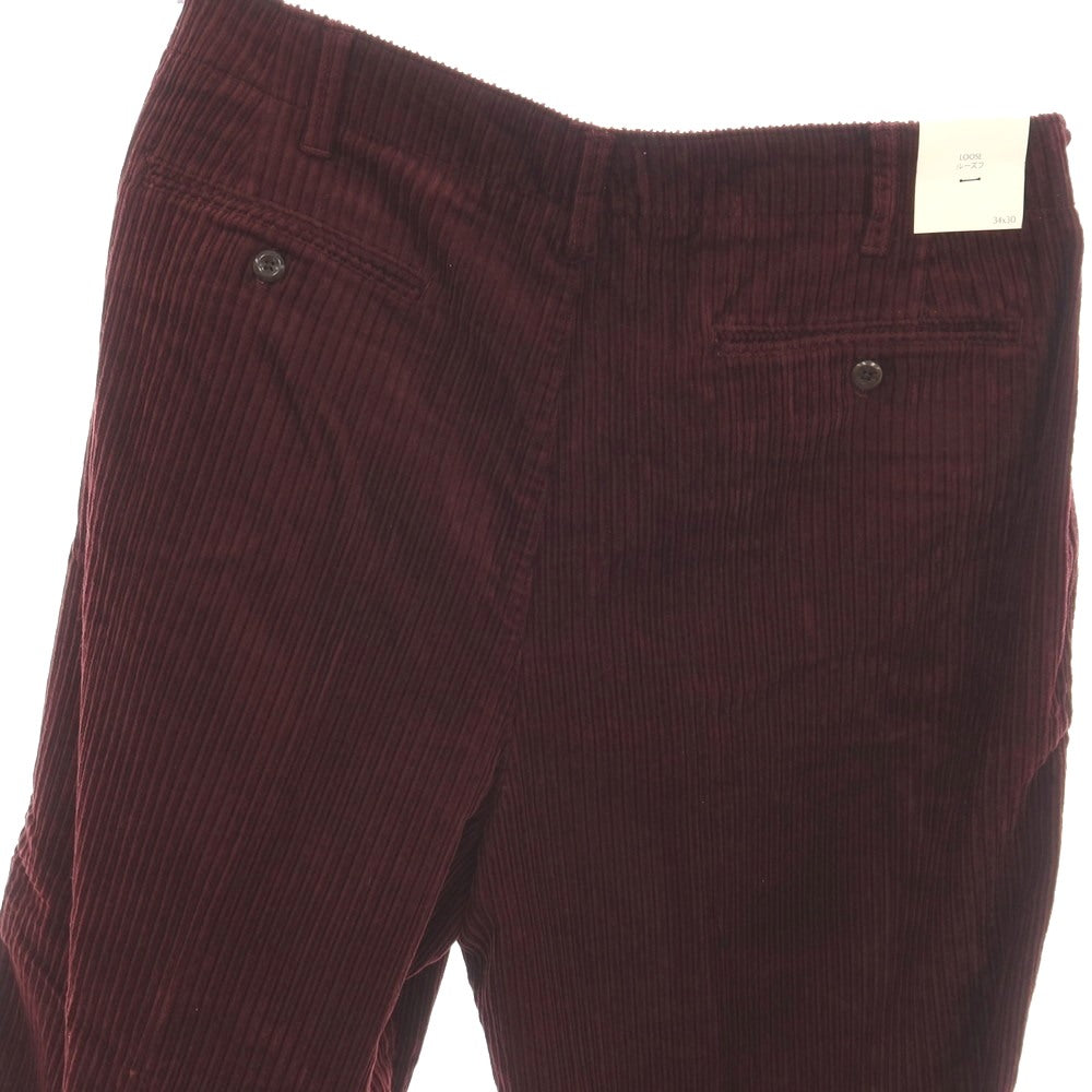【中古】【未使用】バナナリパブリック Banana Republic コットン 太畝 コーデュロイパンツ ボルドー【サイズ34】【 状態ランクS 】【 メンズ 】