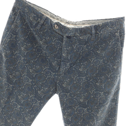 【中古】ジェイダブリューブライン J.W.BRINE ストレッチ コットン ペイズリー プリント カジュアルスラックスパンツ ネイビーxグレー【サイズ50】【 状態ランクB 】【 メンズ 】