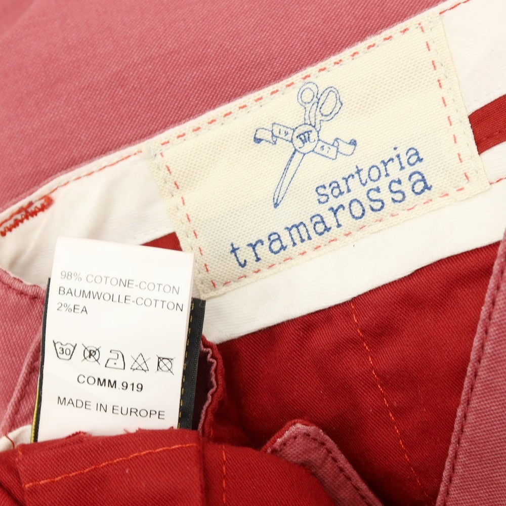 【中古】トラマロッサ Tramarossa ROBERT LAB ストレッチ コットン カジュアルスラックスパンツ ライトワインレッド【サイズ34】【 状態ランクB 】【 メンズ 】