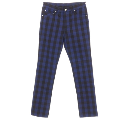 【中古】【未使用】フレッドペリー FRED PERRY コットンポリウレタン チェック 5ポケットパンツ ネイビーxブラック【サイズL】【 状態ランクS 】【 メンズ 】