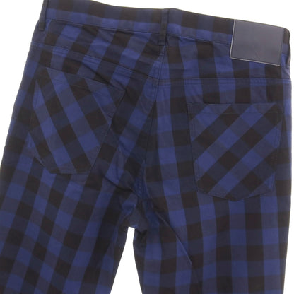 【中古】【未使用】フレッドペリー FRED PERRY コットンポリウレタン チェック 5ポケットパンツ ネイビーxブラック【サイズL】【 状態ランクS 】【 メンズ 】