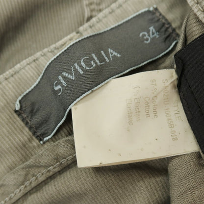 【中古】シビリア SIVIGLIA ストレッチ コットン 5ポケットパンツ カーキ【サイズ34】【 状態ランクC 】【 メンズ 】