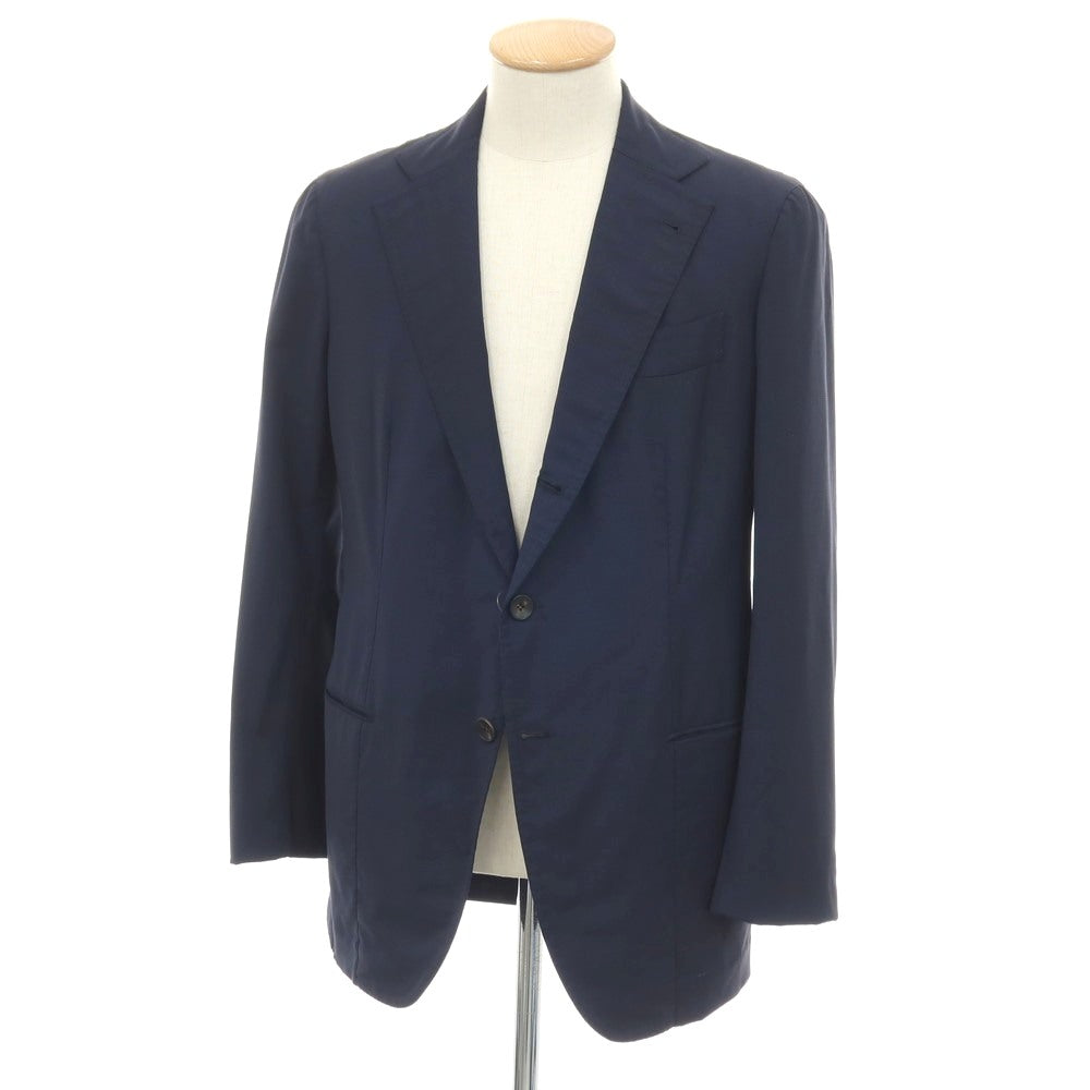 【中古】アルフォンソ シリカ Alfonso Sirica ウール 3B テーラードジャケット ネイビー【サイズ表記なし（S位）】【 状態ランクD 】【 メンズ 】