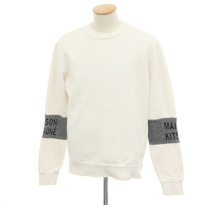 【中古】メゾンキツネ MAISON KITSUNE コットン クルーネック スウェット ホワイト【サイズM】【 状態ランクB 】【 メンズ 】