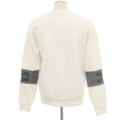 【中古】メゾンキツネ MAISON KITSUNE コットン クルーネック スウェット ホワイト【サイズM】【 状態ランクB 】【 メンズ 】