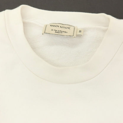 【中古】メゾンキツネ MAISON KITSUNE コットン クルーネック スウェット ホワイト【サイズM】【 状態ランクB 】【 メンズ 】
