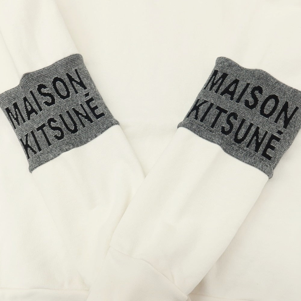 【中古】メゾンキツネ MAISON KITSUNE コットン クルーネック スウェット ホワイト【サイズM】【 状態ランクB 】【 メンズ 】
