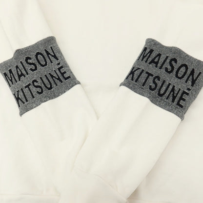 【中古】メゾンキツネ MAISON KITSUNE コットン クルーネック スウェット ホワイト【サイズM】【 状態ランクB 】【 メンズ 】