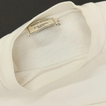 【中古】メゾンキツネ MAISON KITSUNE コットン クルーネック スウェット ホワイト【サイズM】【 状態ランクB 】【 メンズ 】