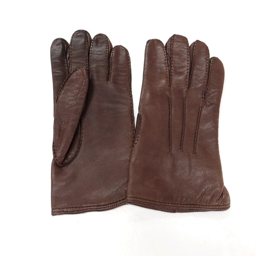 【中古】ポールスミス Paul Smith レザー ウール系ニットライニング 手袋 グローブ ブラウン【サイズ表記なし】【 状態ランクC 】【 メンズ 】