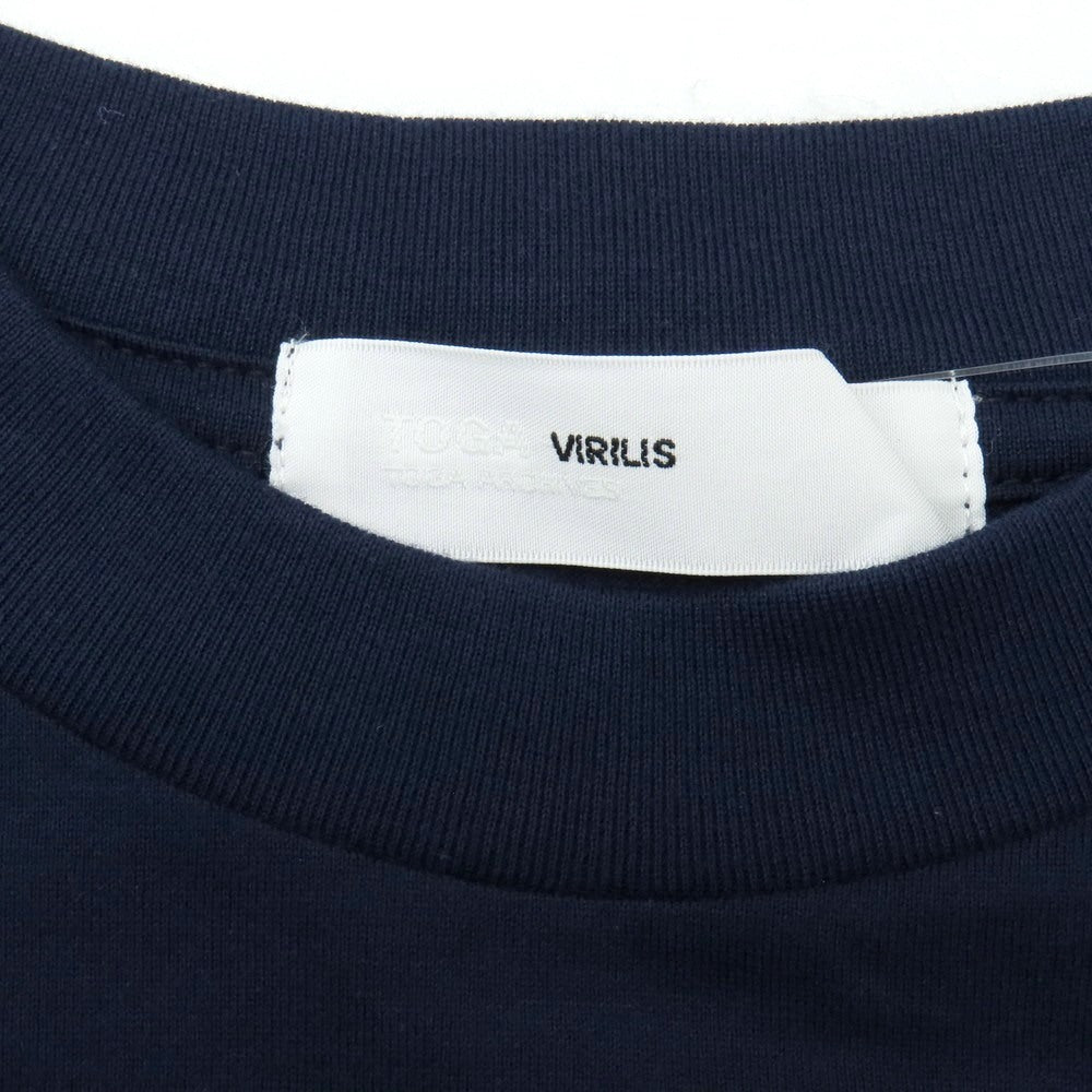 【中古】【未使用】トーガ TOGA VIRILIS 切り替えデザイン 長袖Ｔシャツ ネイビーxブラック【サイズ44】【 状態ランクS 】【 メンズ 】